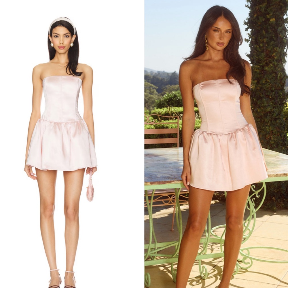 New Runaway The Label Matiya Mini Dress in Soft Pink